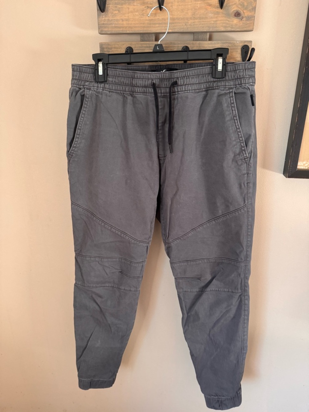 Hollister Gray Jogger Pants with Drawstring Waist